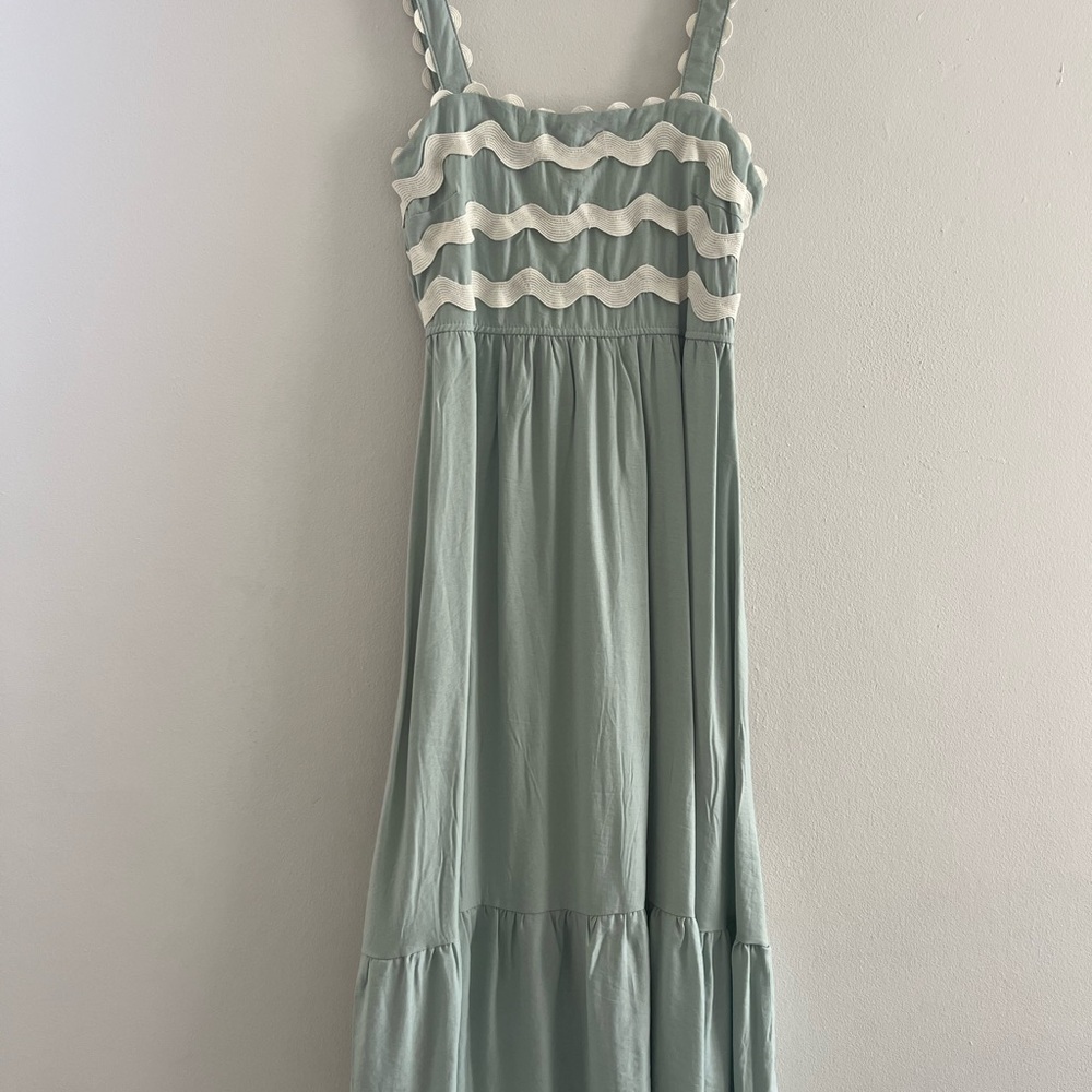 Mine Green and White Maxi Dress
